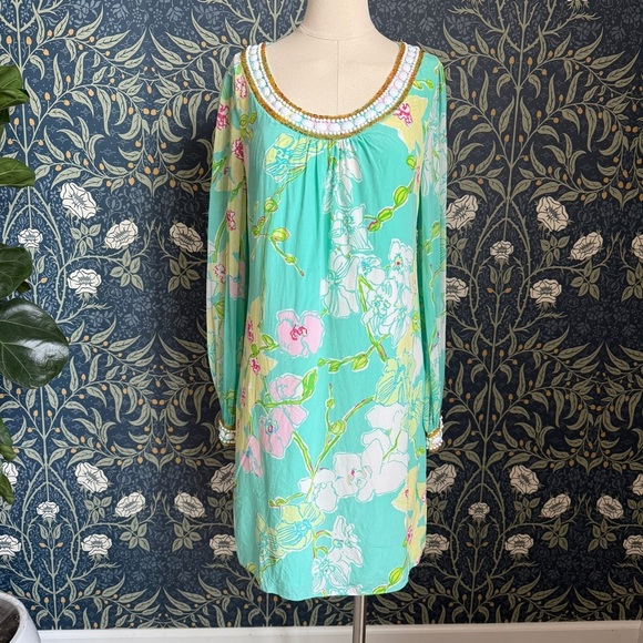 Lilly Pulitzer Madly Glamorous Harper Silk Beaded Dress - Picture 1 of 15